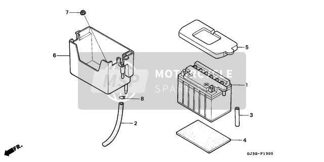 Honda SH50 1995 Batterie pour un 1995 Honda SH50